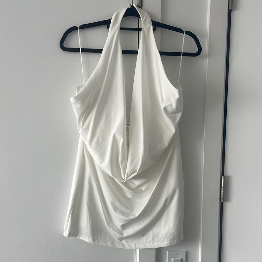 Superdown White Halter Mini Dress